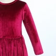 thumbnail image 5 of IBTOM CASTLE Kids Little Girls Maxi Velvet Dress with Pockets Long Sleeve Casual Pageant Party Evening Gown 11-12 Years Wine Red, 5 of 8