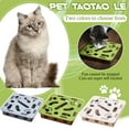thumbnail image 6 of Wizlet Cat Scratch Puzzle Enrichment Box - Felt Maze Box with 3 Jingle Balls for Indoor Cats, Kittens Fun Exercise Encourages Natural Hunting Instincts Green, 6 of 6