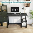 thumbnail image 2 of Computer Desk 40 inches with 2-Tier Shelves Sturdy Home Office Desk with Large Storage Space Modern Gaming Desk Study Writing Laptop Table, Black Marbling (Black Marbling, 40), 2 of 14