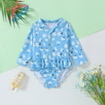 thumbnail image 5 of Gubotare Bathing Suit Girl Long Sleeve One Piece Ruffle Swimsuit for Toddler Girls Baby Girl Rashguard Shirt with UPF 50+ Sun Protection Size 3-4T (Sky Blue,3-4 Years), 5 of 9