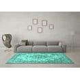 thumbnail image 3 of Ahgly Company Indoor Rectangle Oriental Turquoise Blue Industrial Area Rugs, 8' x 10', 3 of 4