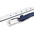 thumbnail image 3 of Belle Donne Women Skinny PU Leather Dress Belts Womens Belt with Silver Polished Buckle Large Navy, 3 of 4