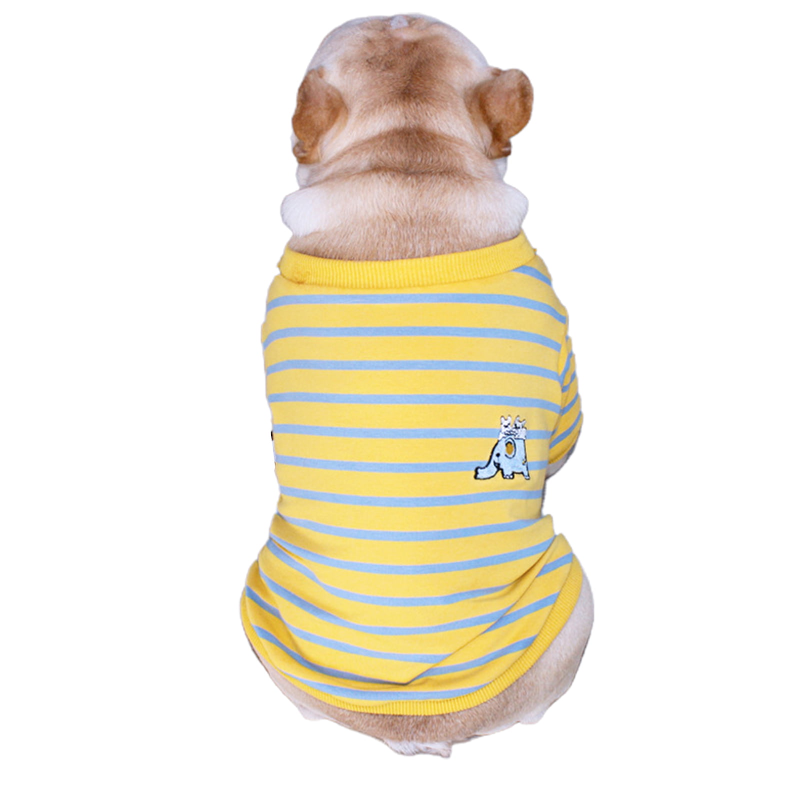 Pet Dog Puppy Cotton Stripe Cute Yellow Duck Stretch Sweater T-shirt Clothes 