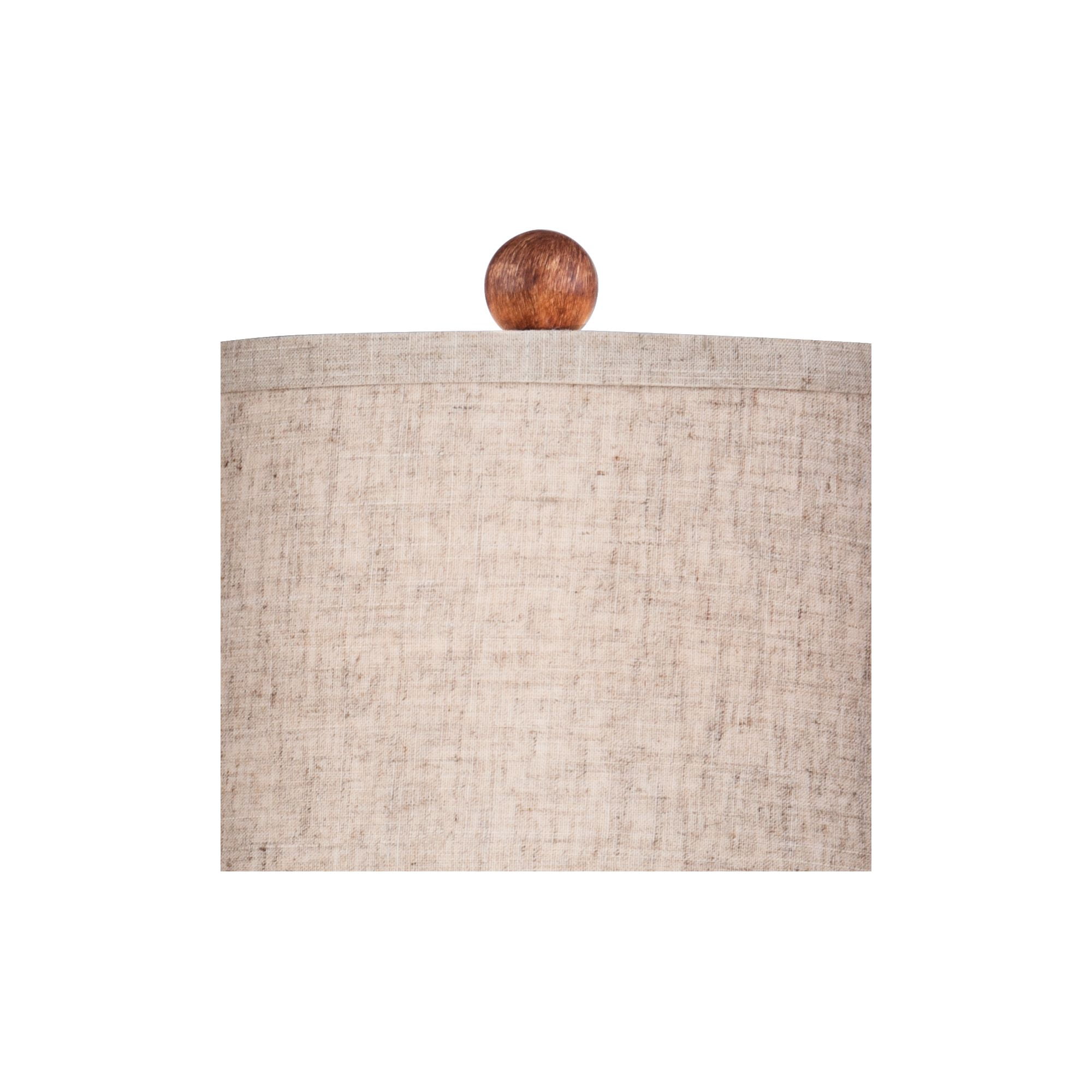 360 Lighting Fraiser Modern Accent Table Lamp 23 1/2" High Brown Faux Wood Oatmeal Drum Shade for Bedroom Living Room Bedside Nightstand Office Kids