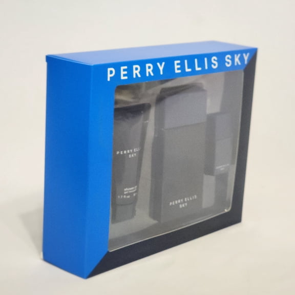 Perry Ellis Sky 3PCs men set, 3.4   0.25 oz EDT spray   shower gel