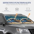 thumbnail image 3 of KLL Sunshine Underwater Sand Turtle Windshield Sun Shade 2-Piece Foldable Car Front Window Sunshade for Most Sedans SUV Truck- Medium, 3 of 5