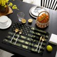 thumbnail image 4 of Green American Flag Placemats Set of 4, Wooden Grain Washable Wipeable Table Mats for Dining Tables, Indoor Outdoor Kitchen Place Mats for Holiday Party Table Decor, 4 of 9