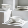 thumbnail image 2 of Stone Lain Quadro 24-Piece Dinnerware Set Porcelain, White, 2 of 6