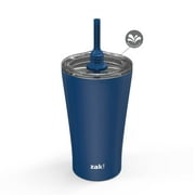 Zak Designs 20 oz. Travel Straw Tumbler Alfalfa Vacuum Insulated Stainless Steel with Silicone Straw and Splash-Proof Lid for Cold Drinks