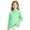 Fluorescent Green #144, variant on Girls Long Sleeve Polo Shirt School Uniform Casual Fall Comfy Smooth Knit Top Back to School Outfit
