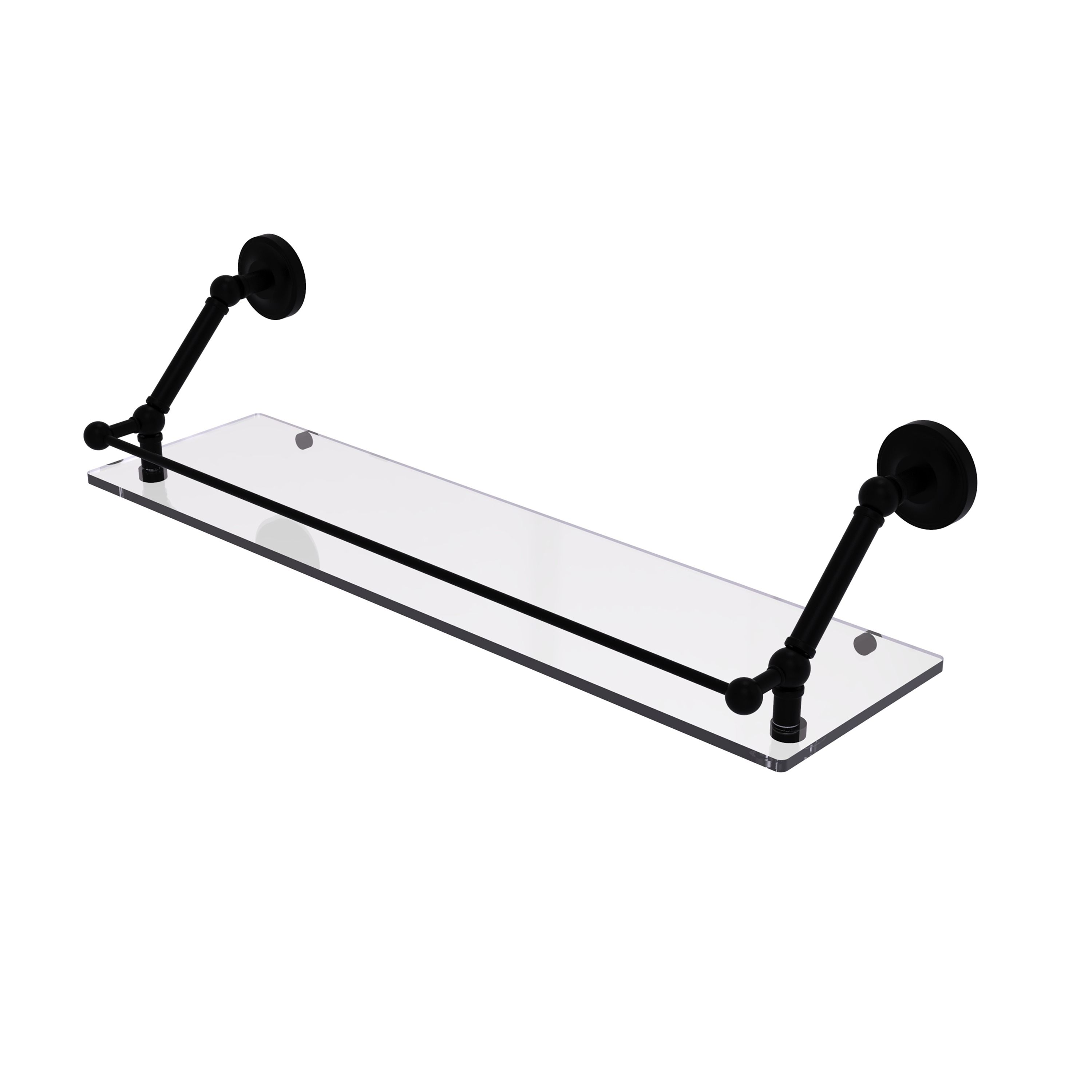 Prestige Regal 30 Inch Floating Glass Shelf with Gallery Rail