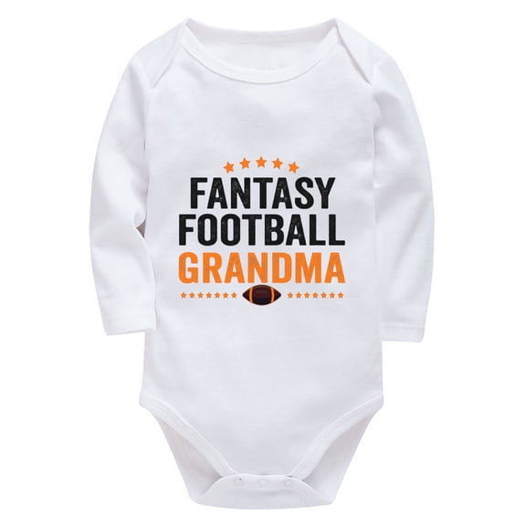 Fantasy Football Grandma Going Home Outfit for Baby Boy Long Sleeve Boy Baby Outfits White Plain Onsies0-3 Months