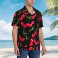 thumbnail image 5 of Balery Cherry Print Men's Hawaiian Shirts Short Sleeve Beach Shirt Relaxed Fit Vacation Button Down Shirts-XX-Large, 5 of 9
