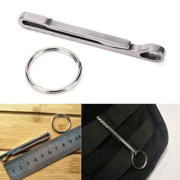 Stainless steel Pocket Suspension Clip EDC Keys Tools Keychain Load Holder WA
