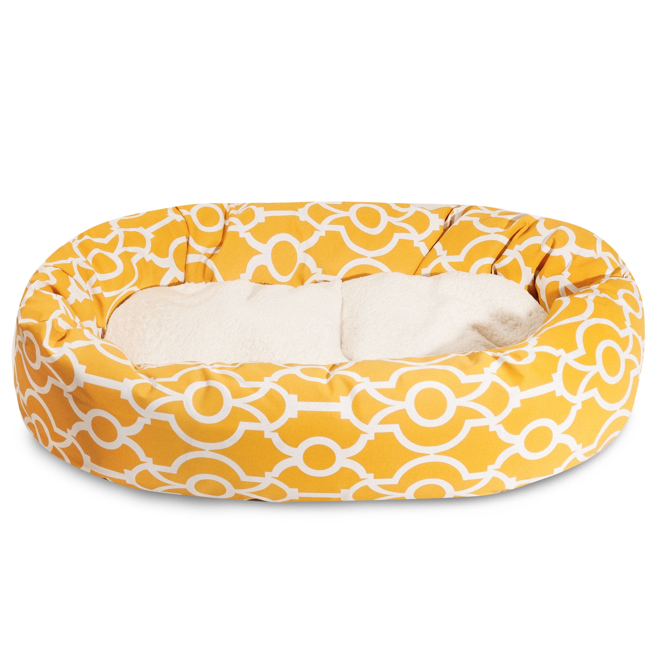 Majestic Pet Sherpa Athens Bagel Pet Bed for Dogs, Calming Dog Bed Washable, Small, Citrus