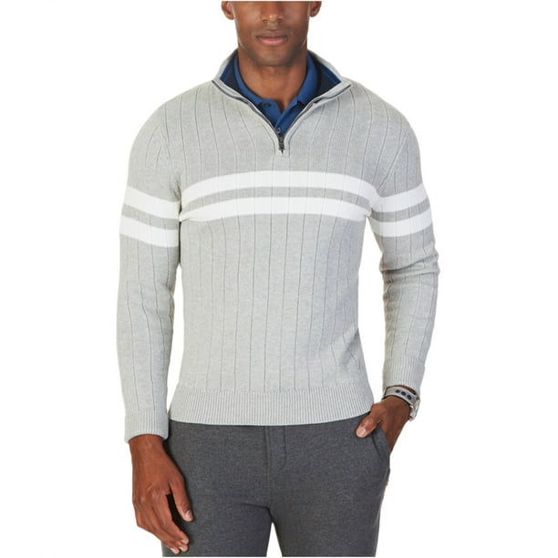 Nautica sueter de punto con cremallera de 1 4 para hombre gris grande Nautica Tejer Bodega Aurrera en linea