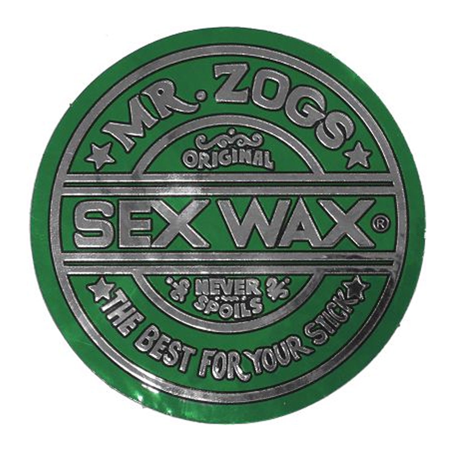 Mr Zoggs Sex Wax Sticker 3 Circular Metallic Green