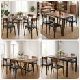 thumbnail image 6 of Hijob Dining Chair Set of 4, PU Leather Dining Room Chairs, Rustic Kitchen Armless Side Chair with Iron Legs, Black&Brown, 6 of 8
