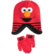 Sesame Street Toddler Boy's & Girl's 2 Pc Elmo Hat & Mittens Set Red Size 12 MOS