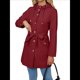 thumbnail image 2 of Chaqueta Impermeable con Capucha Clásica para Mujer, con Cinturón y Cordón para Actividades Al Aire Libre, Cortavientos Vino Tinto L, 2 of 10