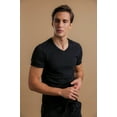 thumbnail image 3 of Men's Cottonique M17721 Latex Free Organic Cotton V-Neck T-Shirt (Black S), 3 of 5