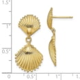 thumbnail image 7 of 14k Yellow Gold Polished Scallop Shell Dangle Earrings, 7 of 7