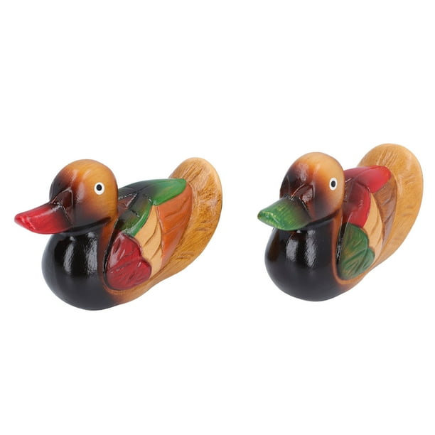 Figuras de Patos mandarines de Hechas a Mano, Par de Patos Mandarines de Cerámica Feng Shui, Decreto de Maciza, Escultura decorativa para Bodas, Aniversario, Inauguración