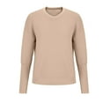 thumbnail image 6 of WCMZJ Women 2024 Fall Sweater Long Sleeve Ribbed Knit Pullover Casual Loose Crewneck Batwing Split Sweater Khaki XL, 6 of 8
