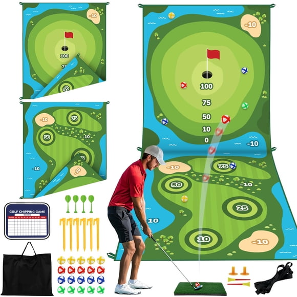 Alfombrilla de golf TOY Life, 120 x 140 cm, con pelotas y dardos