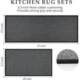 thumbnail image 2 of Kitchen Rugs Non Skid Washable Set of 2 PCS, Absorbent Runner Rugs for Kitchen, Farmhouse Weave Floor Mats in Front of Sink, 17.3"x 47"+17.3"x 29" (Inky), 2 of 13