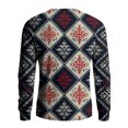 thumbnail image 5 of Dwelliawo Mens Sweater Casual Crewneck Ribbed Sweater Knit Christmas Print Xmas Snowflake Sweaters Thick Fall Winter Pullover Sweater Clearance Dark Blue S, 5 of 6