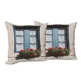 thumbnail image 6 of Ambesonne Urban Throw Pillow Cover 2 Pack, Mediterranean Window, 24", Blue Grey, 6 of 6