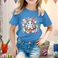 thumbnail image 2 of Girls Easter Mother's Day Bunny Shirt Trendy Breathable Black Bunny Print Easter Story Tshirt Boys Kids Toddler 2026 Short Sleeve T-Shirt Tops, 2 of 5