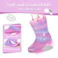 thumbnail image 5 of FUNCOO PLUS Toddler Kids Rain Boots Girls Light Up Waterproof Boots with Handles, Pinkish Purple, Size 12, 5 of 7