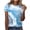 Blue womens tops summer, variant on USSUMA Women's Tops Dressy Casual Summer Blouse Vintage Oil Painting Short Sleeve T-Shirts for Women Trendy Marble Print Round Neck Womens Tunic Top Shirt Summer Beach