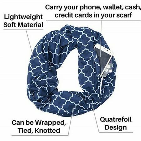 

Sunisery Unisex Winter Multifunctional Convertible Scarf With Zipper Pocket Loop Thermal Bib Convenience Ring Keep Warm Wear
