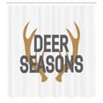 thumbnail image 2 of Ambesonne Hunting Shower Curtain, Deer Seasons Buckhorn Art, 69"Wx84"L, Pale Brown Purpleblue, 2 of 4