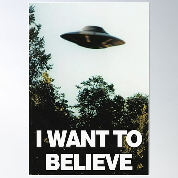 X- Files "I Want To Believe" Poster Poster Wall Art, Modern Wall Decor For Living Room Bedroom, 8x12 UNFRAMED