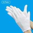 thumbnail image 3 of 12 pares de guantes de algodón transpirables suaves agradables a la piel para el trabajo cosméticos hidratantes guantes de inspección de joyas, 3 of 8