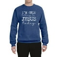 thumbnail image 2 of Wild Bobby, I'm Only Talking to Jesus Today Inspirational/Christian Unisex Crewneck Graphic Sweatshirt, Vintage Heather Blue, Small, 2 of 6