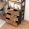 thumbnail image 6 of Ktaxon Bookshelf, 68.5"H Modern Tall Bookcase Display Storage Shelf with 4 Drawers, Brown, 6 of 9
