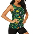 thumbnail image 2 of Gaeub Dinosaurs and Tropical Leaves and Flowers Women's Workout Tank Tops Lightweight Sleeveless Shirts for Women for Athletic Running Tennis Yoga - Small, 2 of 9