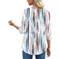 thumbnail image 4 of UVN Summer Square Neck Blouses for Women 3/4 Sleeve Shirt Ladies Dressy Casual Button Tunic Tops, 4 of 8