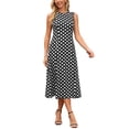 thumbnail image 4 of INSPIRE CHIC Women's Dress Polka Dot Tank Sleeveless A-Line Sundress Black S, 4 of 6