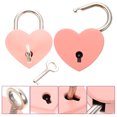 thumbnail image 4 of 2Pcs Small Heart Padlock Small Lock with Key for Jewelry Box Storage Box Diary Book, 4 of 8