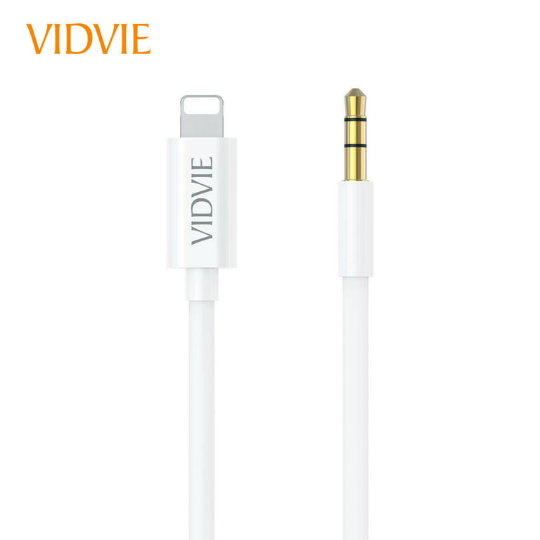 VIDVIE iPhone Compatible Aux Cable Jack Audio Connector Data Sync Cable  AL1108 5 Feet 3.5mm Auxiliary Cable (iPhone Audio Link to Car Jack,  Headphones