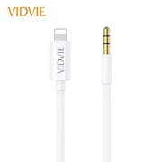 VIDVIE iPhone Compatible Aux Cable Jack Audio Connector Data Sync Cable AL1108 5 Feet 3.5mm Auxiliary Cable (iPhone Audio Link to Car Jack, Headphones & Speakers) (White) Support All iOS Version