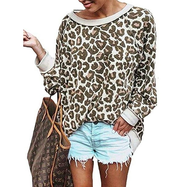 leopard sleeve sweatshirt