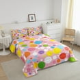 thumbnail image 2 of Polka Dots Comforter Set Cute Circle Print Bedding King Size Colorful Geometric Bedding Comforter Sets Pink Christmas Themed Duvet Insert Bedroom Decor, 2 of 5