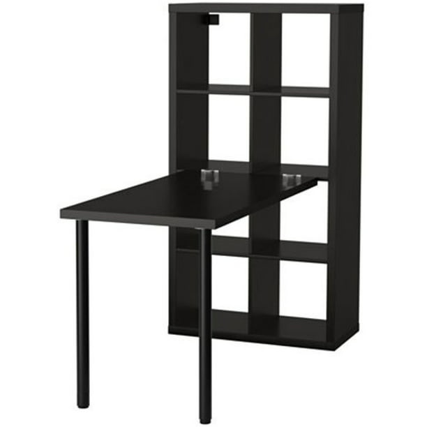 Black Brown Ikea Kallax Workstation, Desk And Bookcase Set Ikea